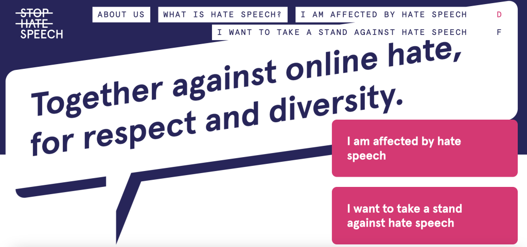 Stop Hate Speech website
